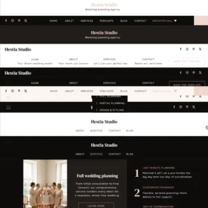 Showit Menu kit  | 6 Elegant Canvas Navigation Designs